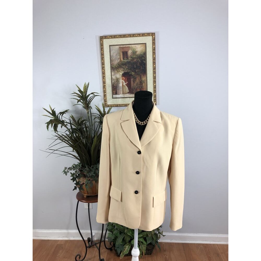 Le Suit Women Jacket‎ 12 Mob Wife 3 Buttons Front Office Siren Lined Lapel